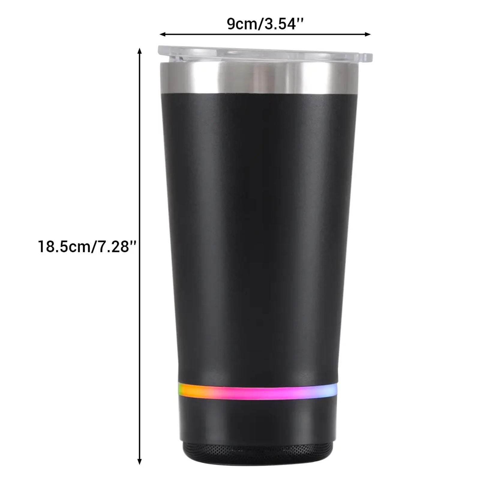 Stainless Steel 16.oz Nsulated MUG With Built-in Bluetooth Speaker Rechargeable Wireless Multi-color LED Lights Prefect Gift image 6