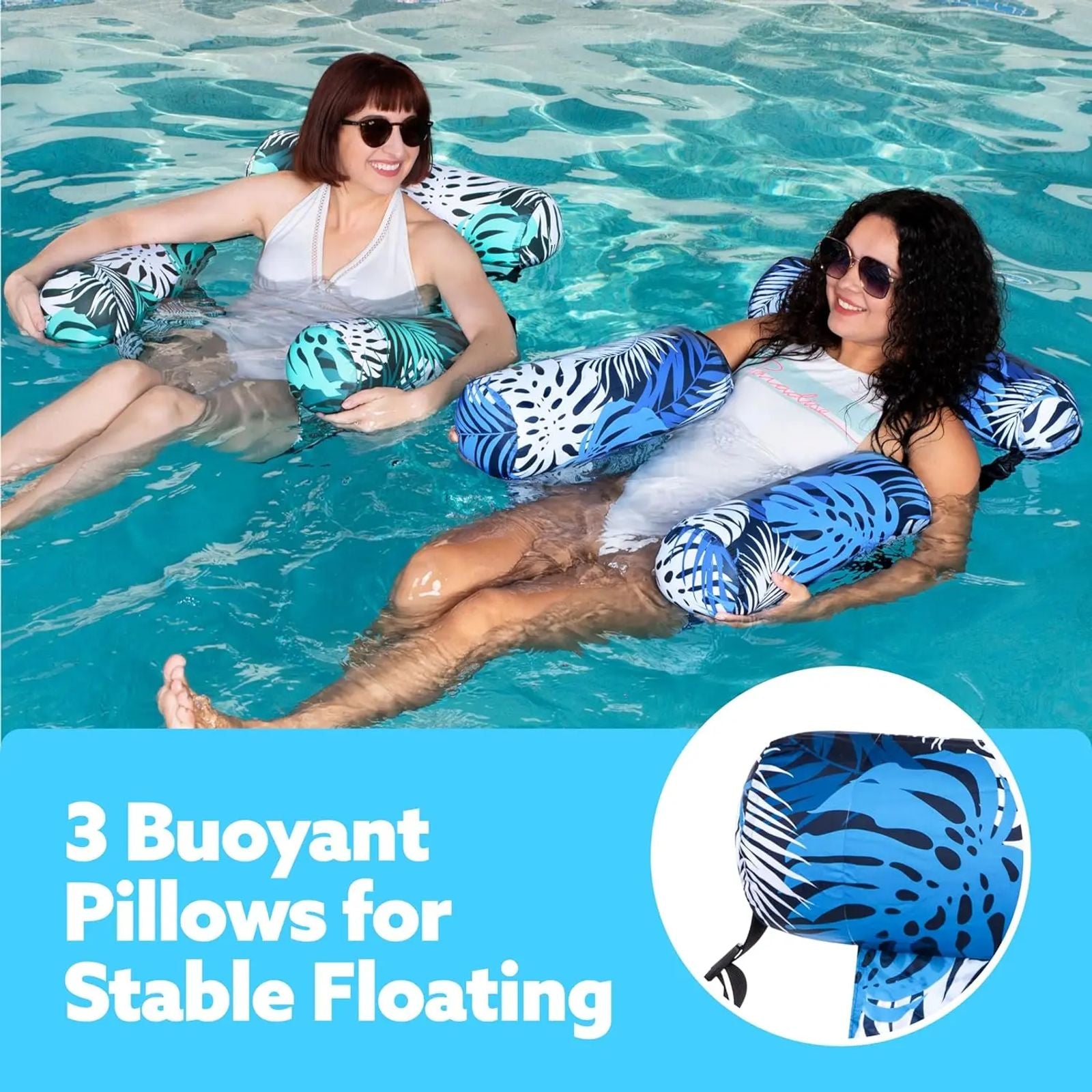 SLOOSH Inflatable Pool Floats Adult, 2 Packs / 1 Pack Floating Lounge Chairs , Blow up Pool Noodles for Adult Heavy Duty, Floating Chair for Party Summer Water Beach Lake Fun DealsForYouDays image 4