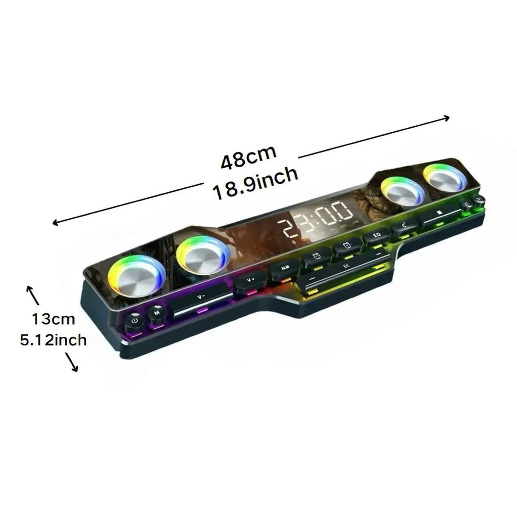 Bluetooth RGB notebook gaming speaker with microphone, stereo speaker, lossless sound quality, color light gaming, 3000mAh battery, listening to footsteps, shooting games, LOL， Desktop speaker, USB powered speaker, suitable for home theater, TV, parties image 2