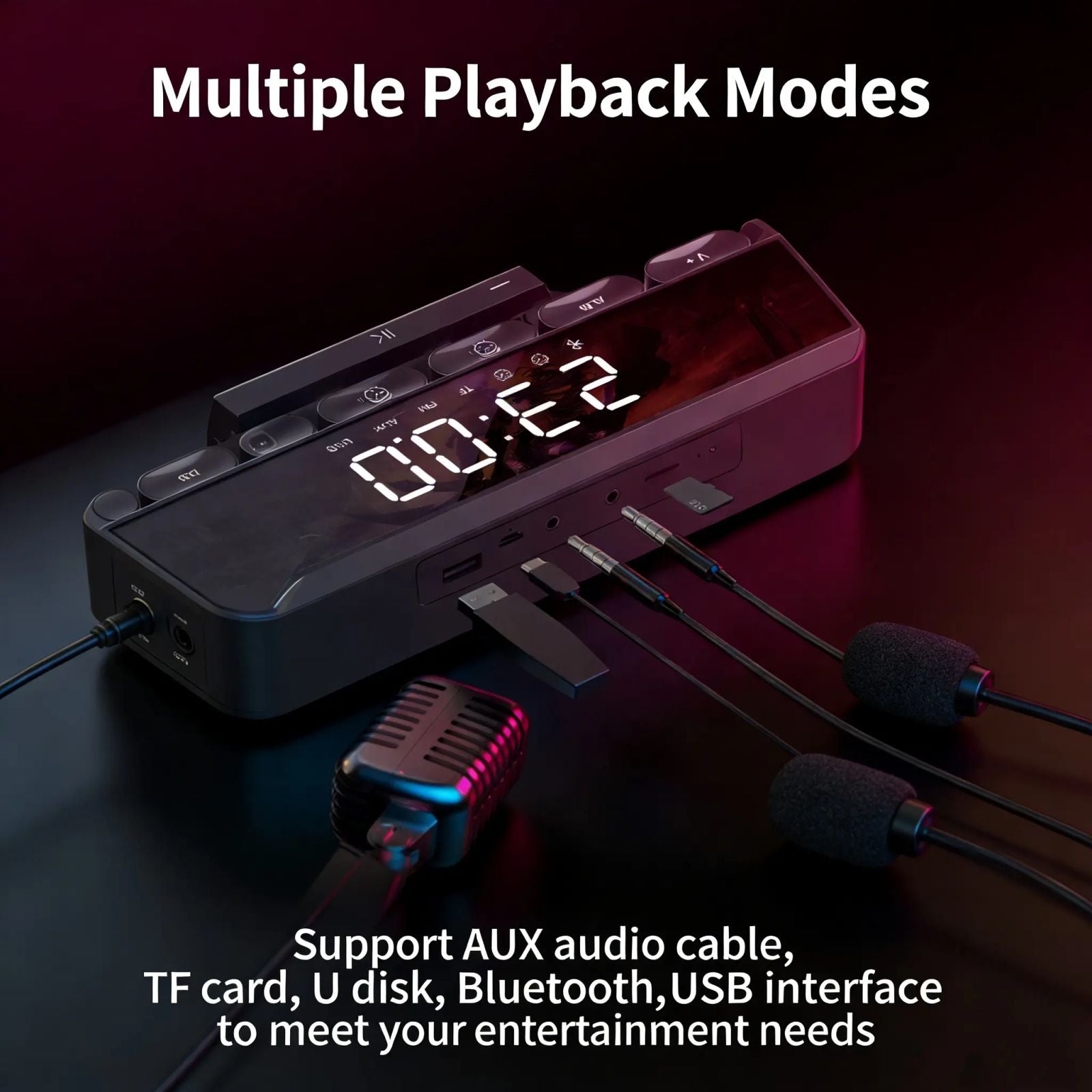 Bluetooth RGB notebook gaming speaker with microphone, stereo speaker, lossless sound quality, color light gaming, 3000mAh battery, listening to footsteps, shooting games, LOL， Desktop speaker, USB powered speaker, suitable for home theater, TV, parties image 7