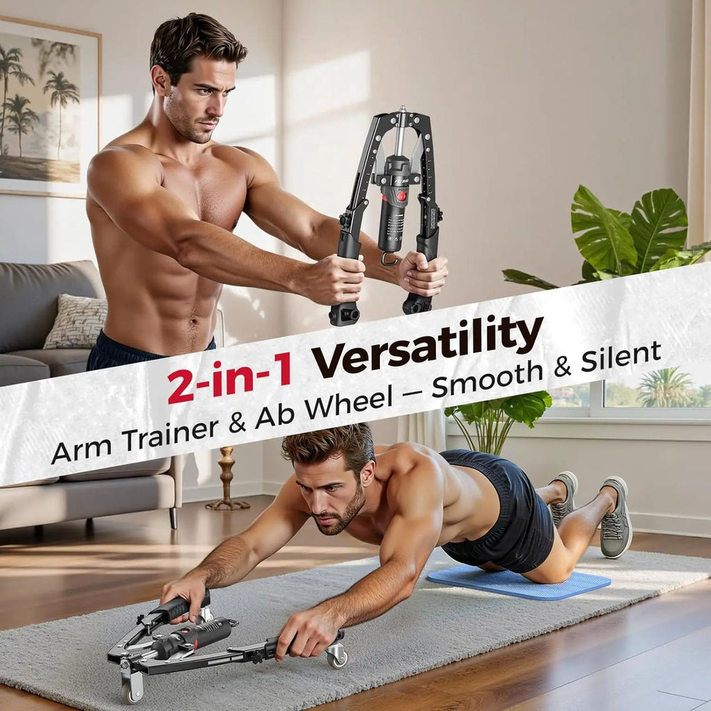 FED Fitness Flybird Series CT1 Chest Trainer Arm Exerciser & Arm Strength Trainer - Adjustable 22-440lbs Core, Tricep Workout Equipment with Ab Roller Wheel, Home Gym Exercise Equipment (Pad & Bag Incl.) for Men Women【live only】 image 3