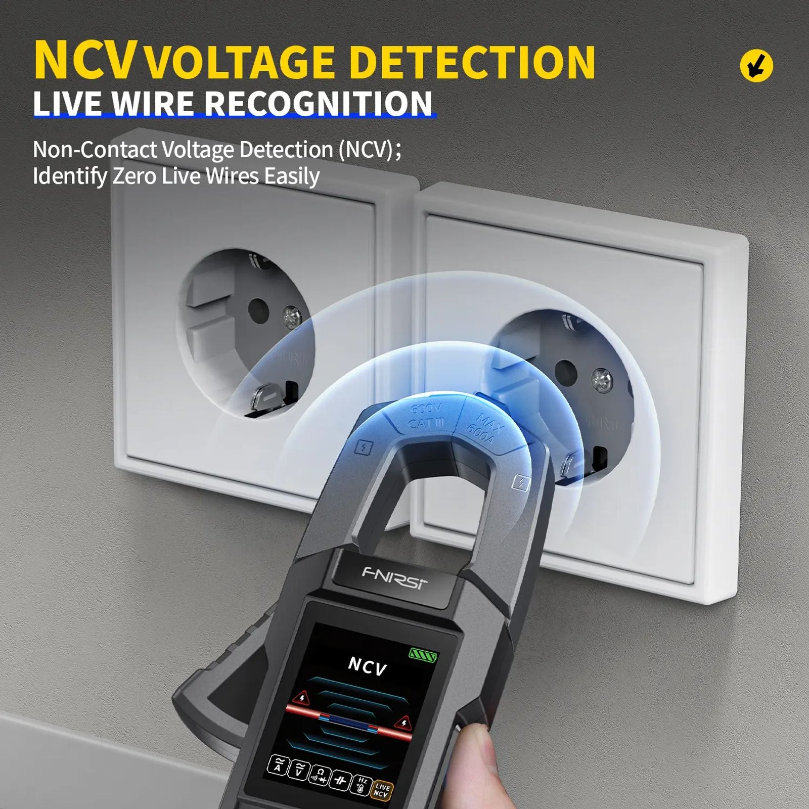 FNIRSI DMC-100 DC AC Current Voltage Clamp Meter Multimeter USB Charger 10000 Counts 600A Amperimetric Clamp Tester NCV Electrician Tools image 7