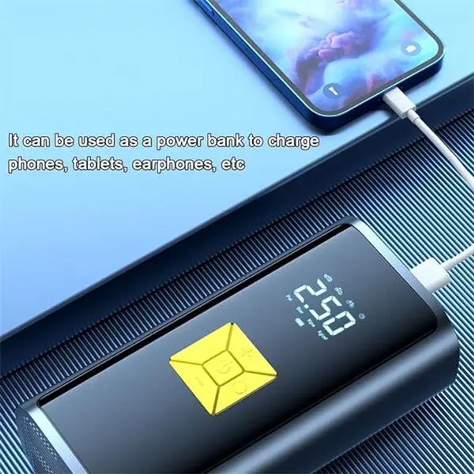 Portable Wireless Car Air Compressor、Electric Air Pump for Inflatable, Portable Air Pump for Car Tires, Mini Air Pump for Car Tire, Moto, Bike, Pool Floats, Sports Balls, Battery Inflator image 5