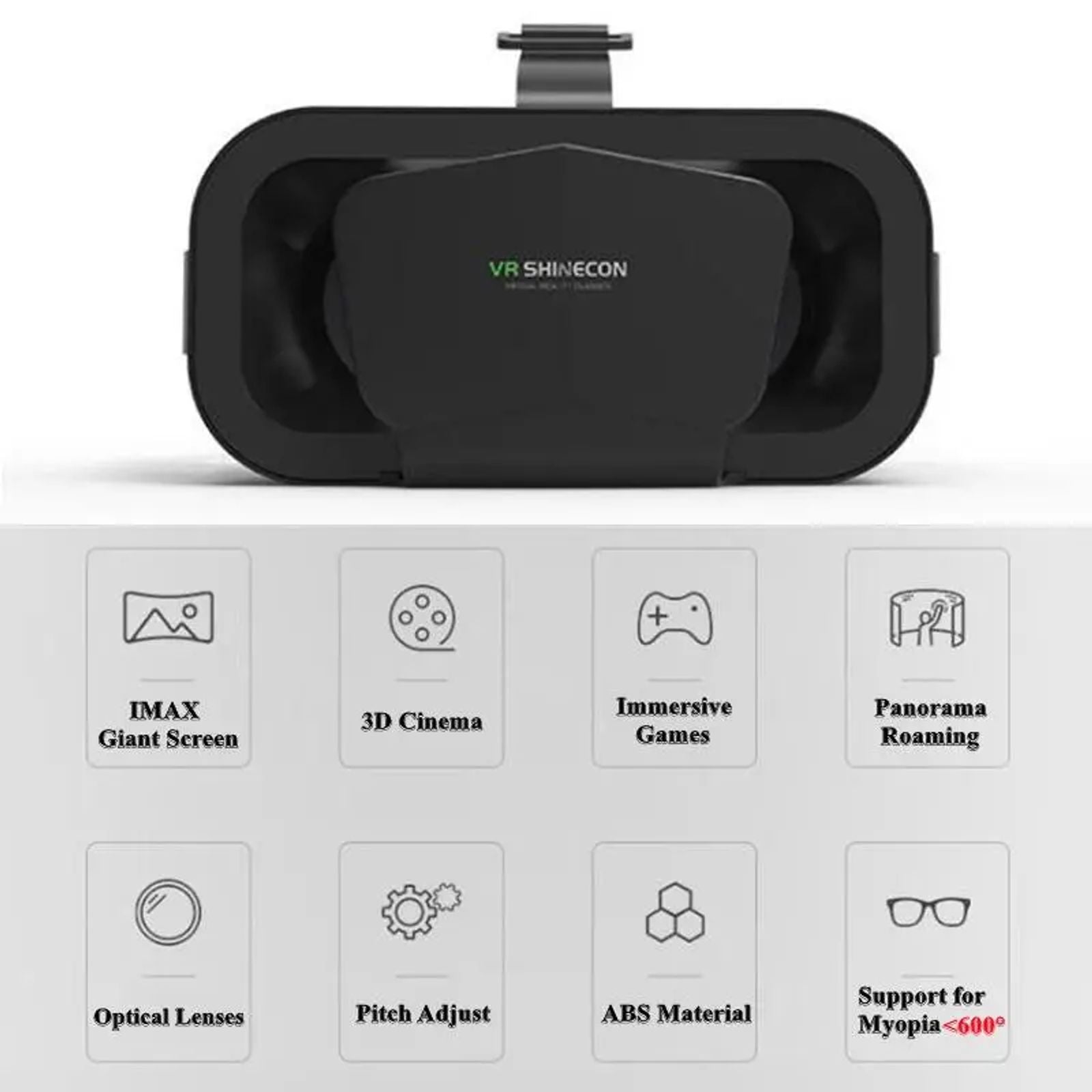 Shinecon Virtual Reality Viar 3D VR Glasses Device Helmet Lenses Headset Goggle Smart Wearable For Smartphone Cell Phone Mobile Realidade VR Goggles image 6