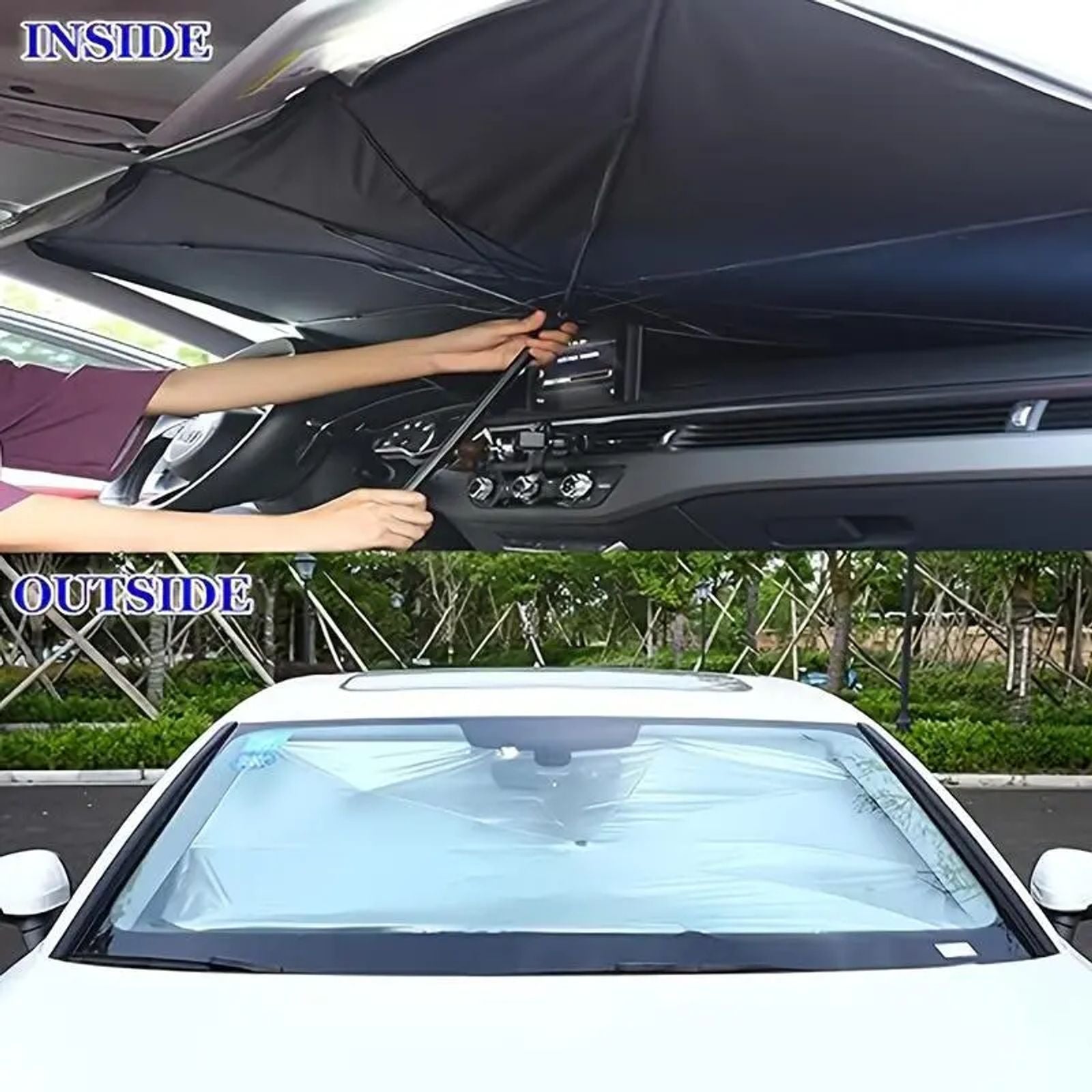 Portable car sunshade, windshield sunshade, foldable windshield sunshade, car exterior accessories, daily car windshield cooling umbrella image 5