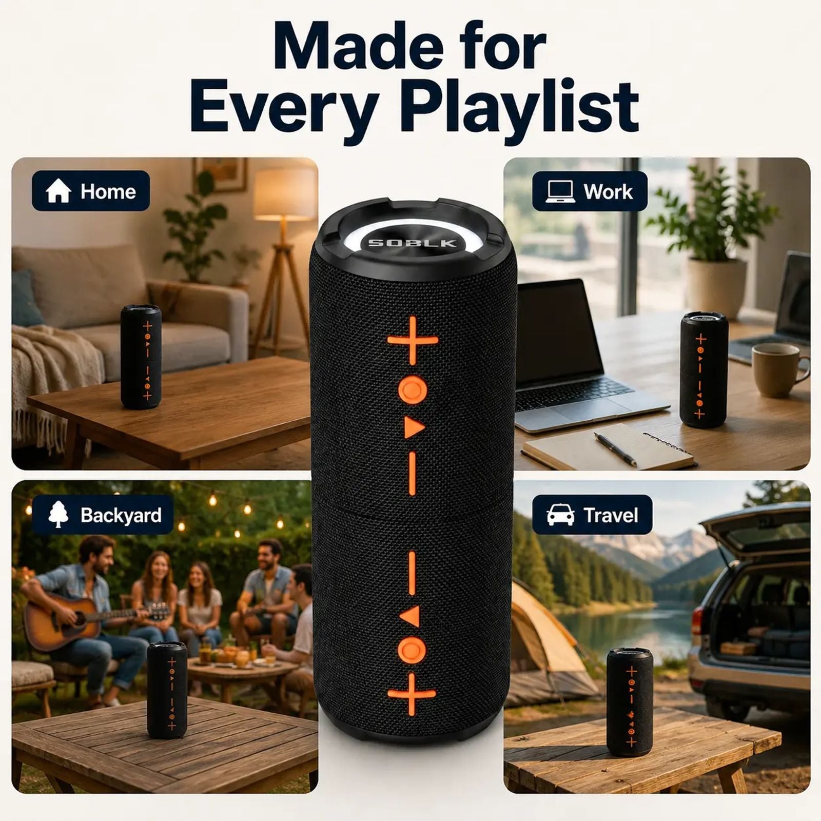 2-in-1 Wireless Compact Bluetooth Speaker V5.3 - 20W Stereo Audio, 12H Playtime, True Pairing, RGB LED Lights, 3.5mm Jack, TF Card Support, Waterproof, Rechargeable, Split Design, Stable Connection - Portable for Smartphones, Parties, Pools image 9