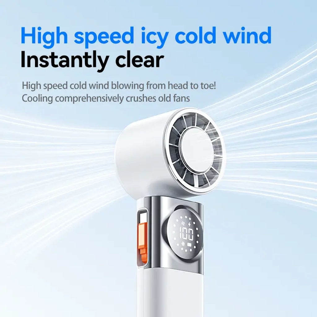 SWEETFULL Turbo Cooling Ice Handheld Fan 3-in-1 | 5 Speeds Battery Powered Retractable Charging Cable for USA-Canadian Cup, Outdoor Adventures, Travel & Beach image 5