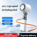 SWEETFULL Turbo Cooling Ice Handheld Fan 3-in-1 | 5 Speeds Battery Powered Retractable Charging Cable for USA-Canadian Cup, Outdoor Adventures, Travel & Beach image 2