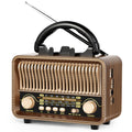 Retro Vintage Portable Radio AM FM SW,Transistor Radio Battery Powered&Rechargeable, Shortwave Support Mirco-SD/TF Card AUX USB Player, Bluetooth Speaker for Home/Outdoor image 9