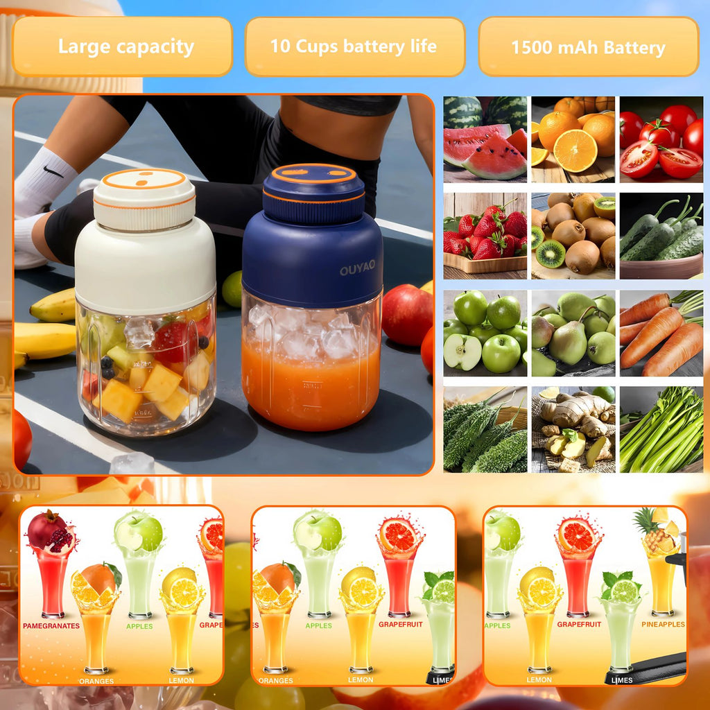 Home Multifunction Juicer, 44oz Portable USB Rechargeable Blender Cup , Household Kitchen Appliance for Smoothies & Liquid Diet, Summer Essential, Cordless image 5