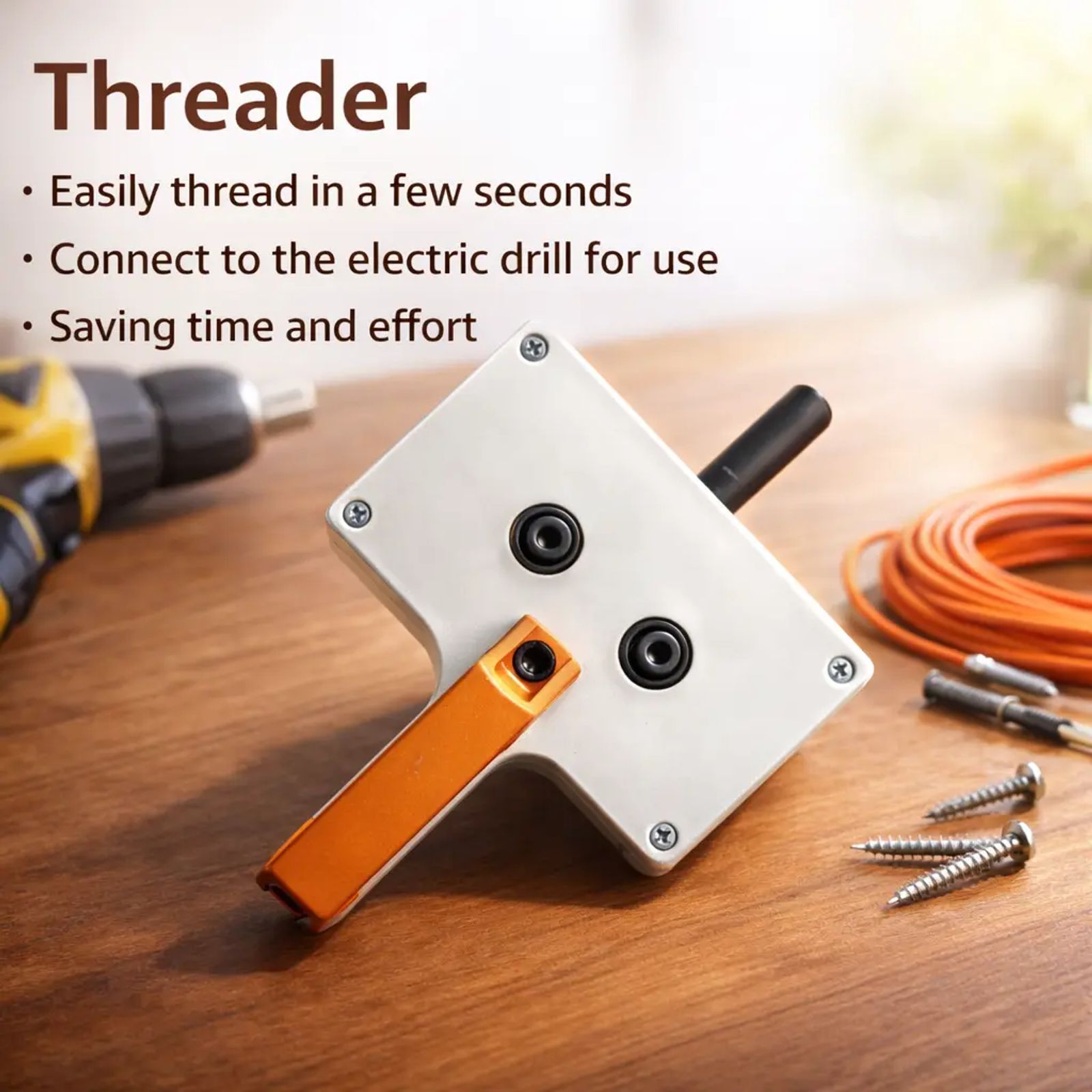 Efficient Cable Pulling Tool for Drill – Heavy-Duty Wire Puller for Conduit, 8mm Capacity Cable Feeding Tool for Electricians, Smooth Wiring Through Pipes & Tight Spaces#Summervibes fathersdaygift,father'sdaygifts image 5