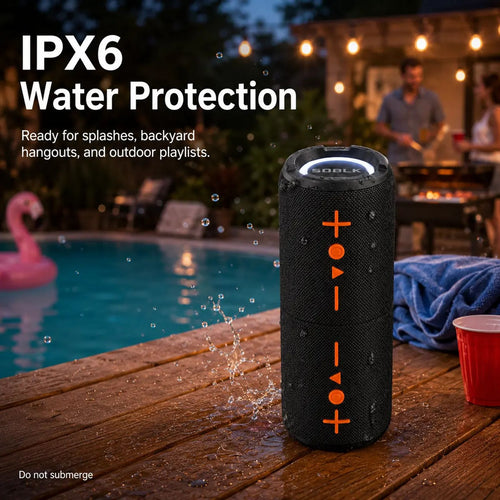 2-in-1 Wireless Compact Bluetooth Speaker V5.3 - 20W Stereo Audio, 12H Playtime, True Pairing, RGB LED Lights, 3.5mm Jack, TF Card Support, Waterproof, Rechargeable, Split Design, Stable Connection - Portable for Smartphones, Parties, Pools image 2